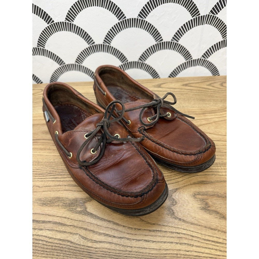 Sebago Docksides Boat Shoes Mens 10.5W Brown Leather Deck Nautical Preppy